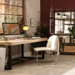 Home Office Setup: Complete Guide Full home office setup with L shaped desk, widescreen monitor, ergonomic chair, and bookshelves
